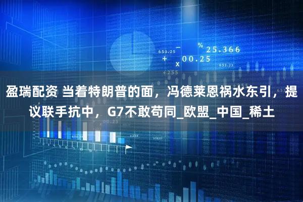 盈瑞配资 当着特朗普的面，冯德莱恩祸水东引，提议联手抗中，G7不敢苟同_欧盟_中国_稀土