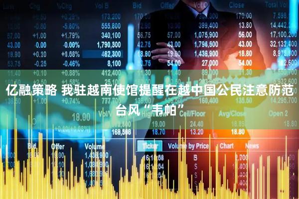 亿融策略 我驻越南使馆提醒在越中国公民注意防范台风“韦帕”
